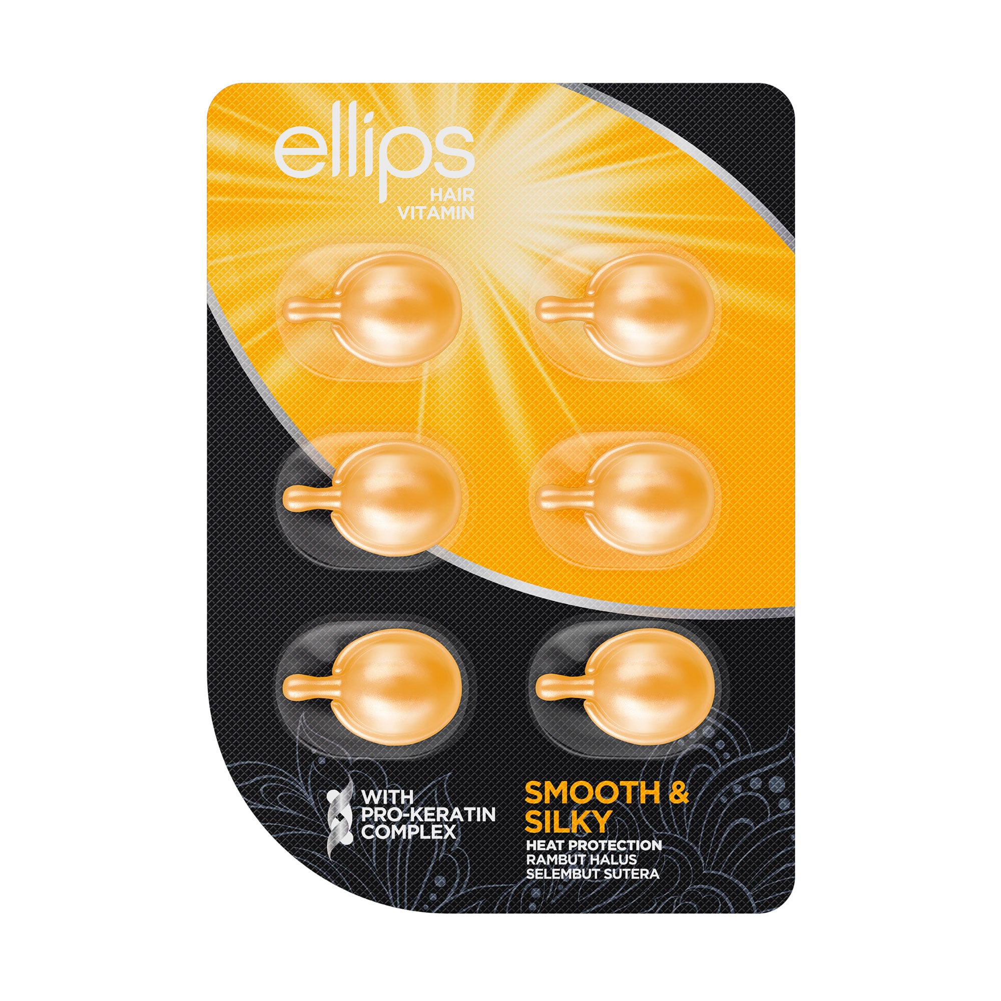 Вітаміни для волосся Ellips Hair Vitamin Smooth &amp; Silky Бездоганний шовк з Pro-кератиновим комплексом, 6*1 мл